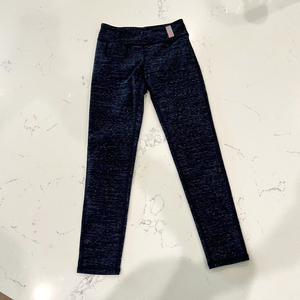 Zella Girl Leggings Charcoal Gray/Black Size S (7/8)